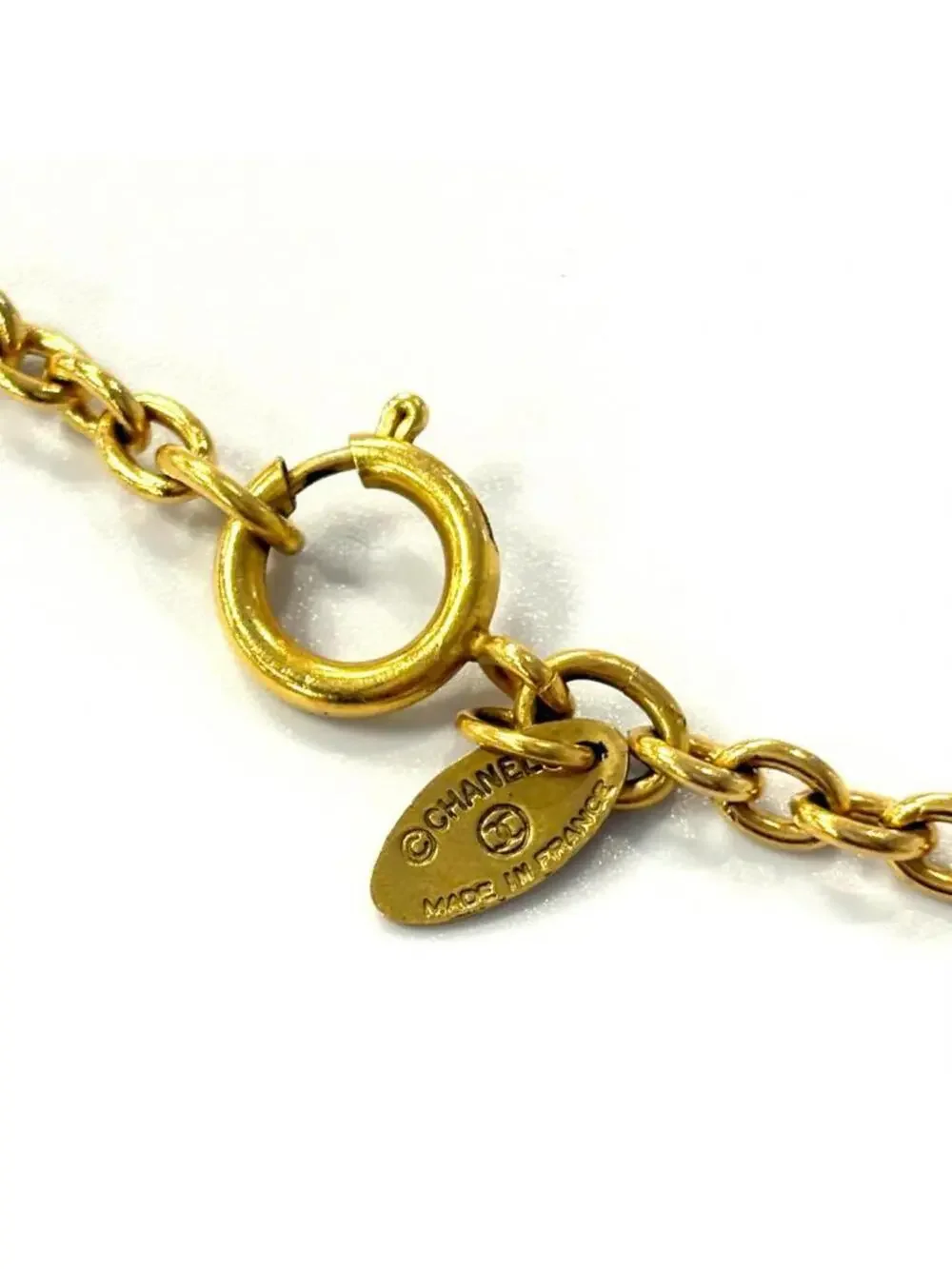 Chanel Cc Logo Pendant Necklace Metal #234136C10B